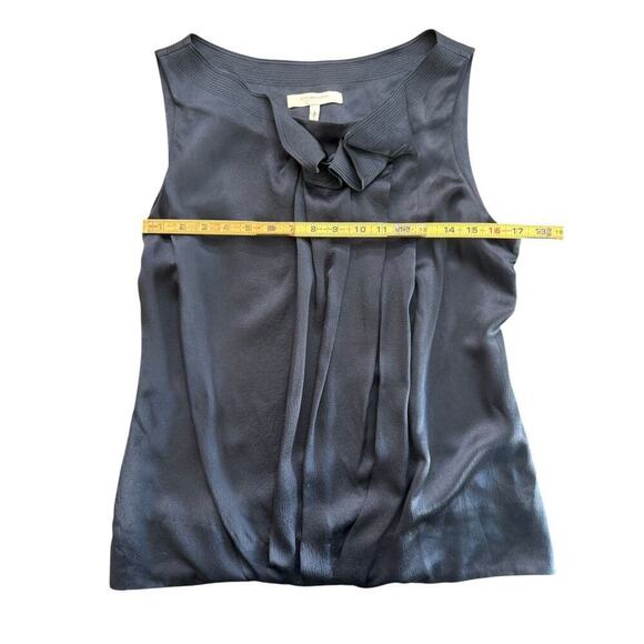 BCBGMAXAZRIA runway silk Women's Navy Blue Sleeveless Blouse Top Size Large - Picture 3 of 4